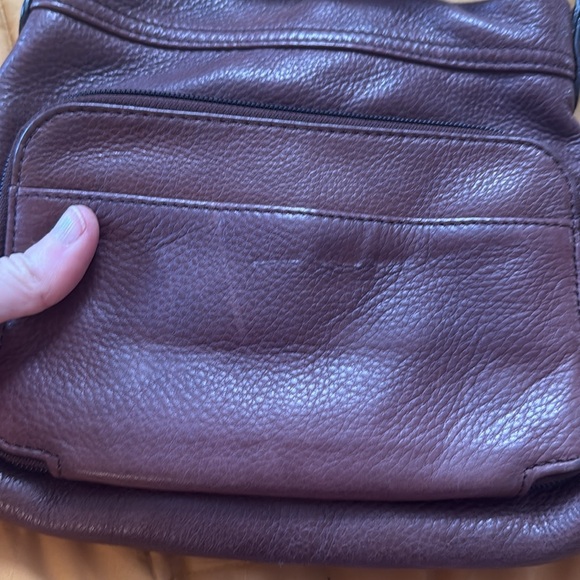 B. Makowsky Brown Leather Bag with Leopard Lining - Picture 11 of 11